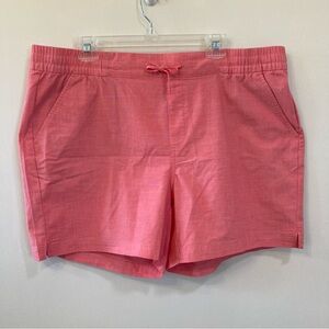 Magellan Outdoors Womens Shorts Sz 1X Chambray Cotton Blend Coral 6" Inseam
